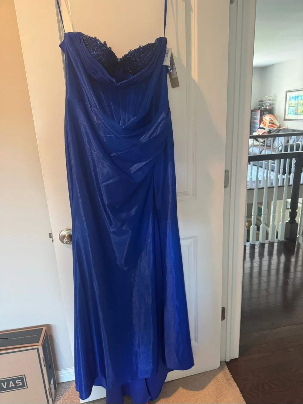 Strapless Royal Blue Evening Gown XL